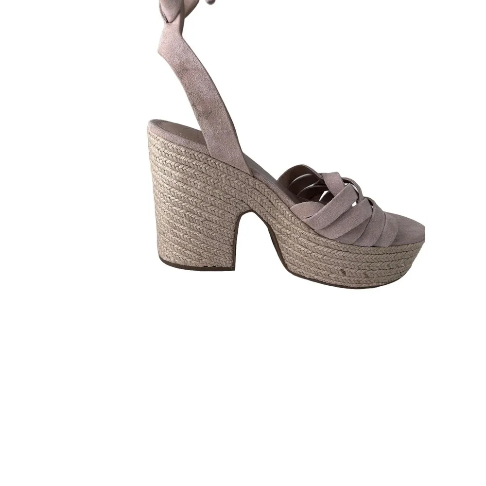Woman's Heels Marc Fisher‎ LTD Oaten Espadrille Platform Sandal Natural Size 10M